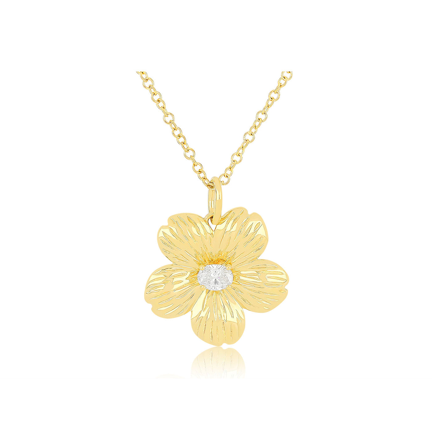 Cherry Blossom Necklace in 14k yellow gold