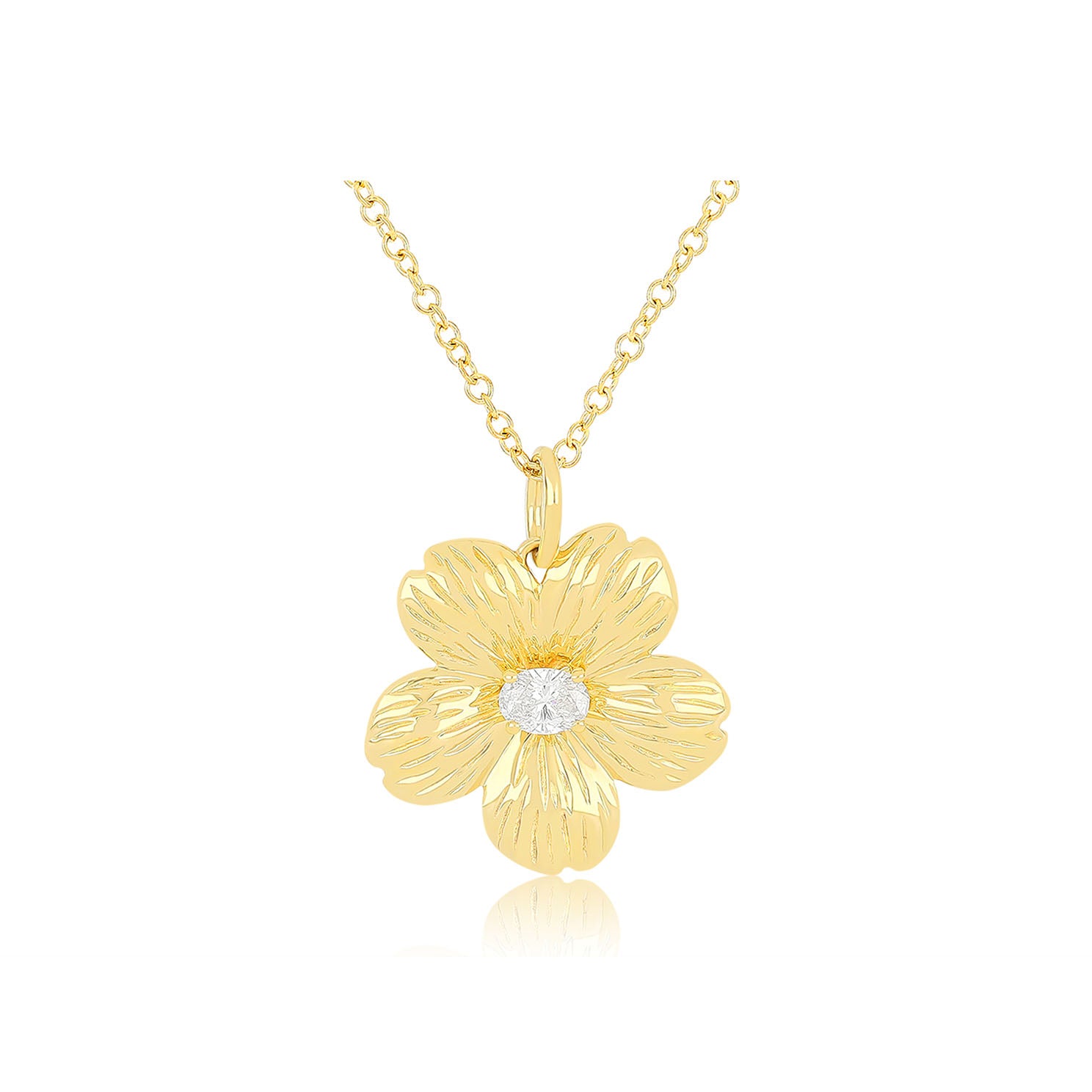 Cherry Blossom Necklace in 14k yellow gold