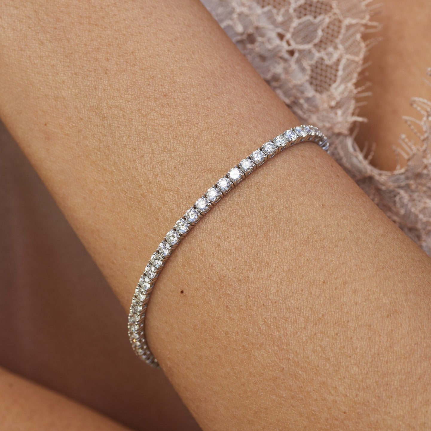 3 Ctw Square Shape Round Cut Diamond Tennis Bracelet in 14K | Becker's  Jewelers | Burlington, IA