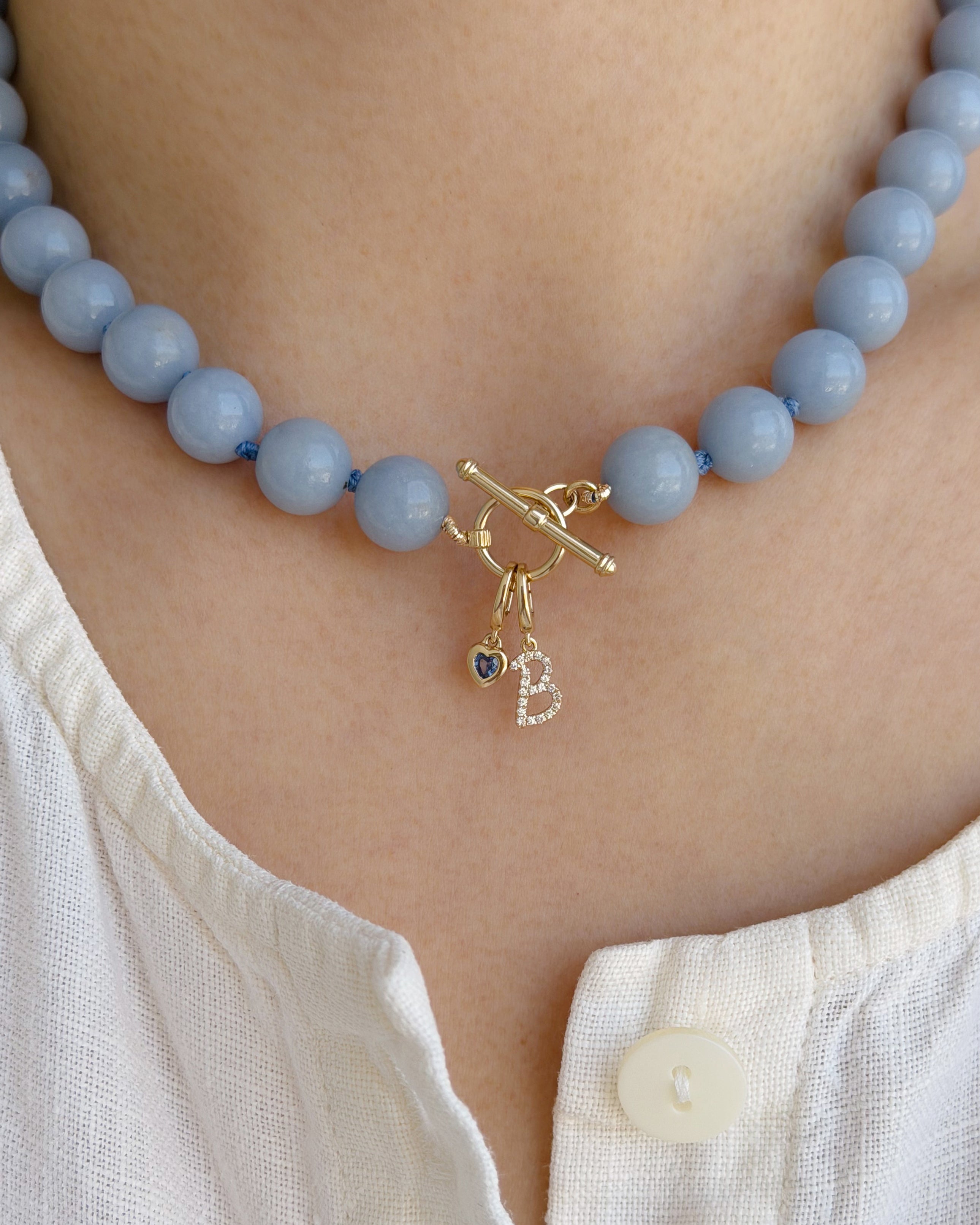 Luna Bead Necklace In Angelite