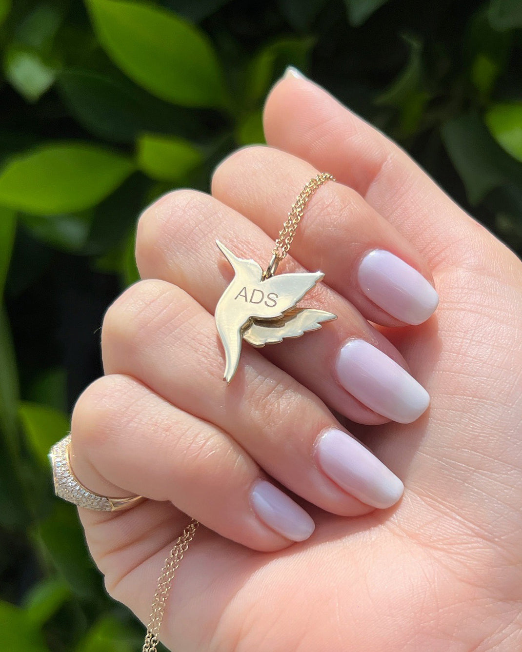 Pavé Diamond Hummingbird Necklace
