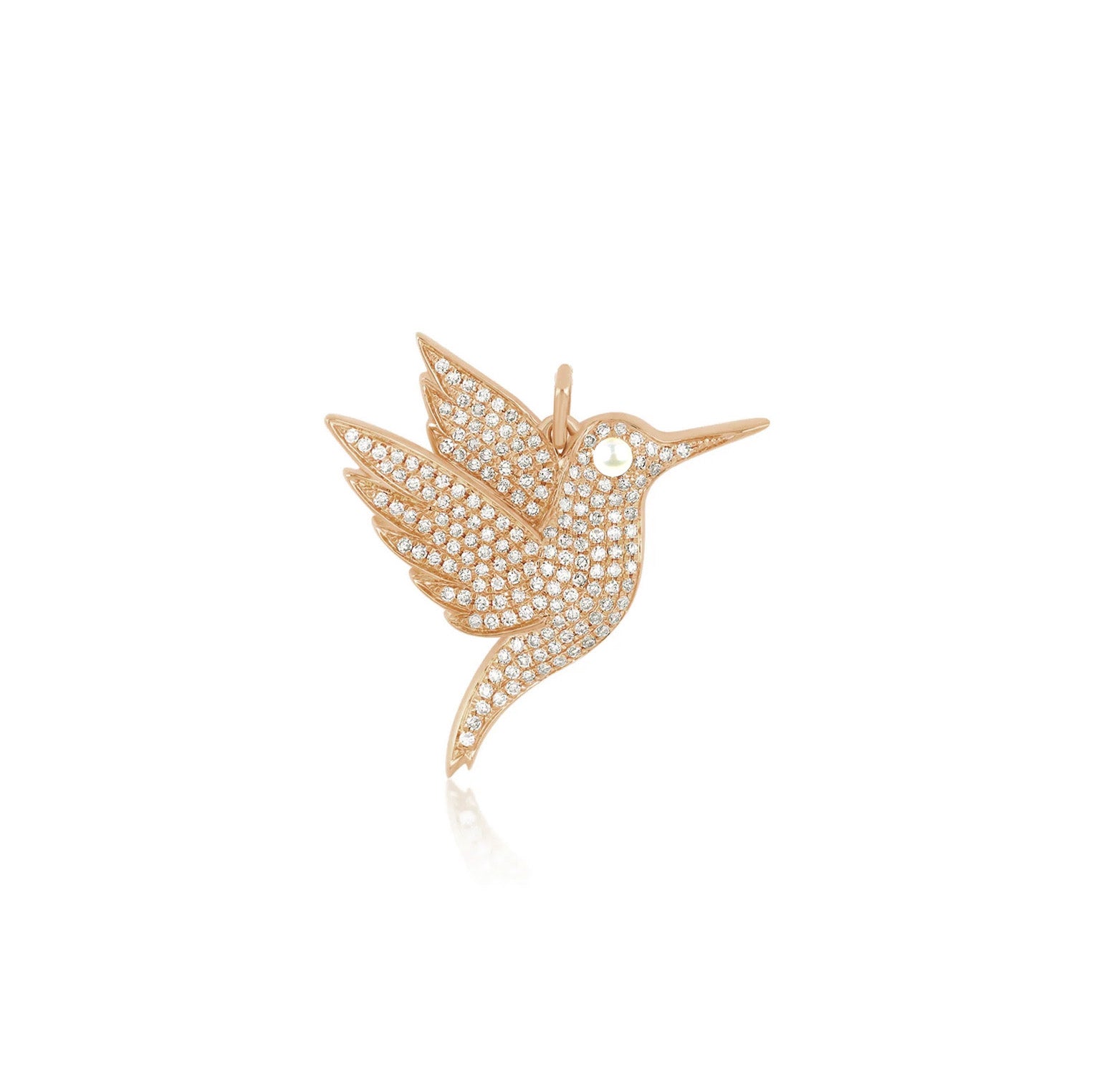 Pave Diamond Hummingbird Charm