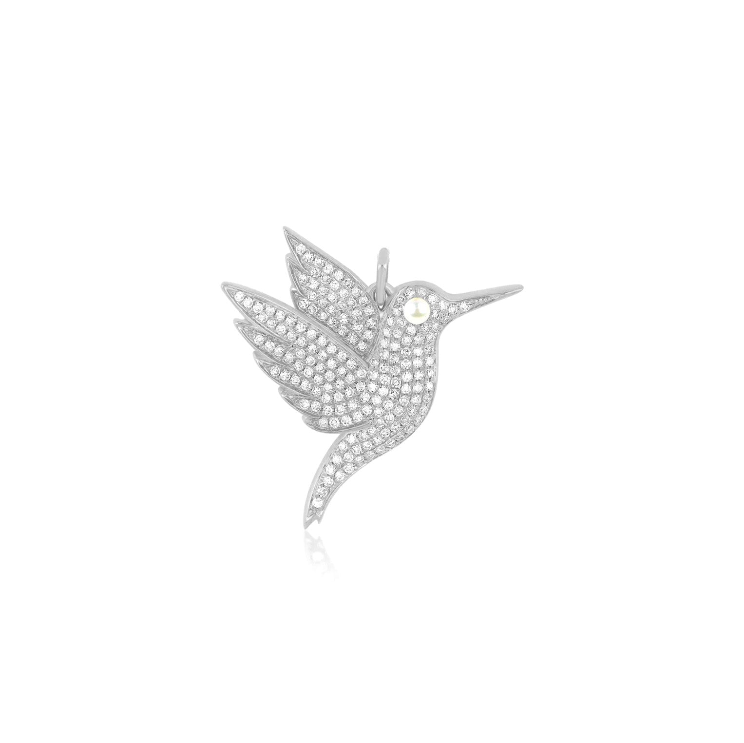 Pave Diamond Hummingbird Charm