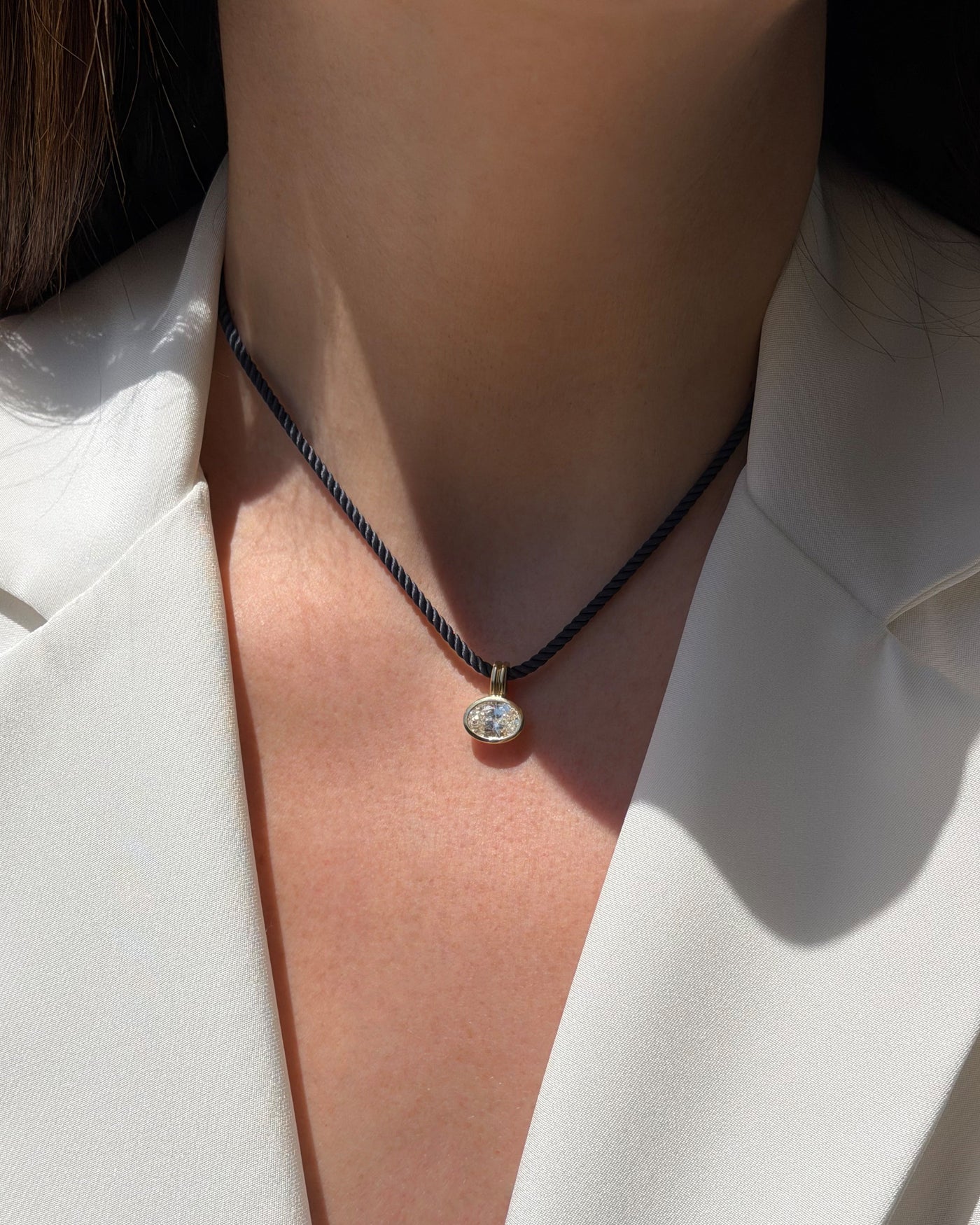 Twisted Cord Necklace In Midnight