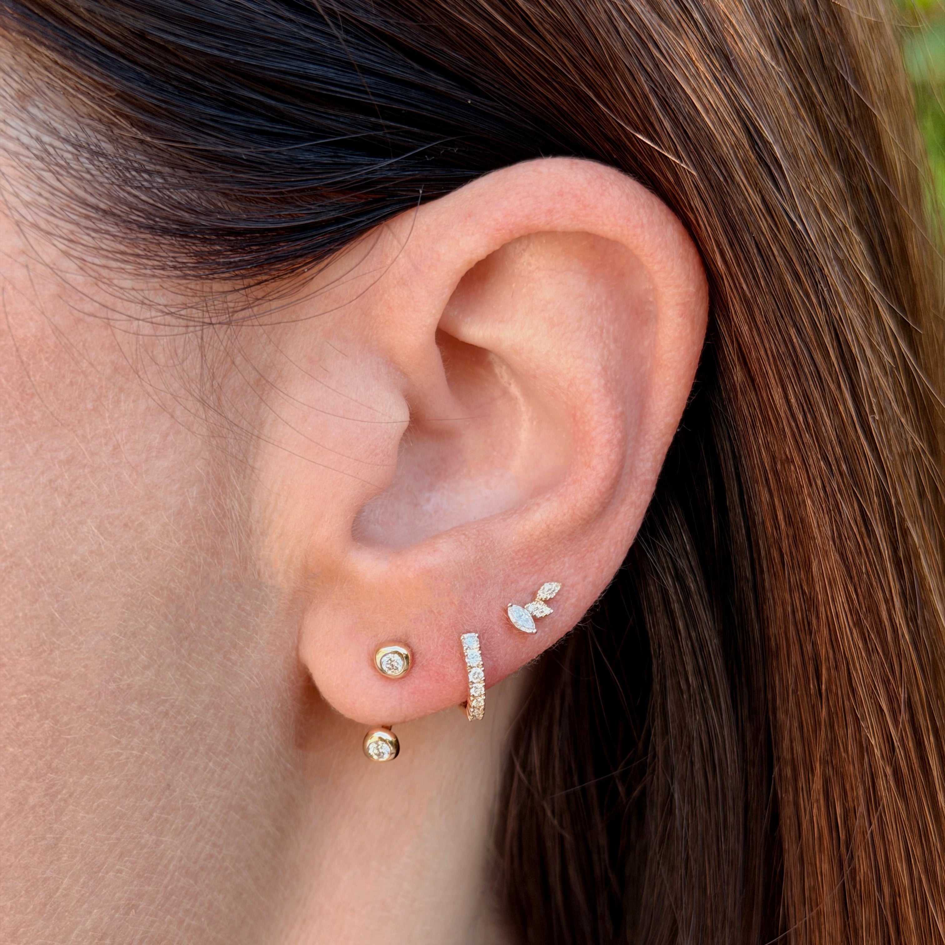 Triple Marquise Stud Earring