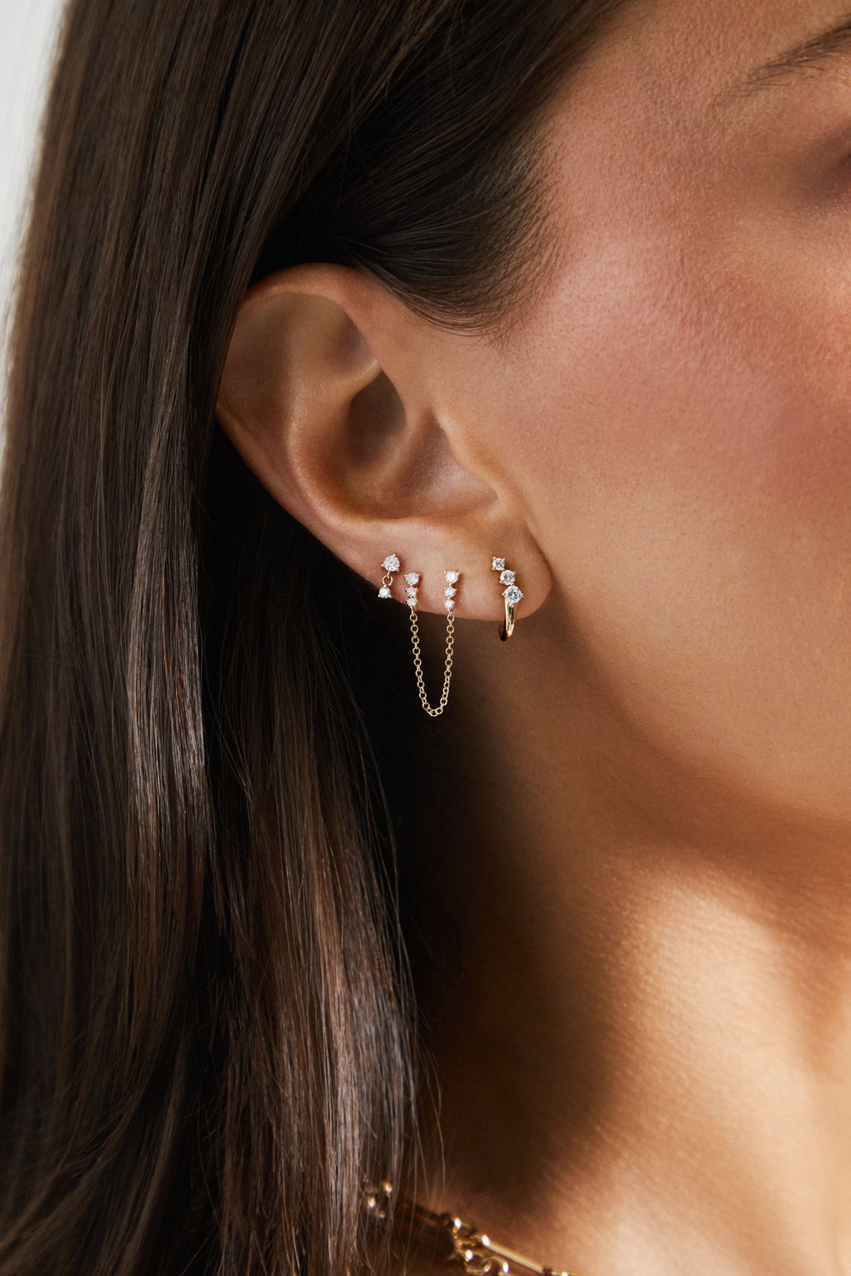 Diamond Leila Huggie Earrings