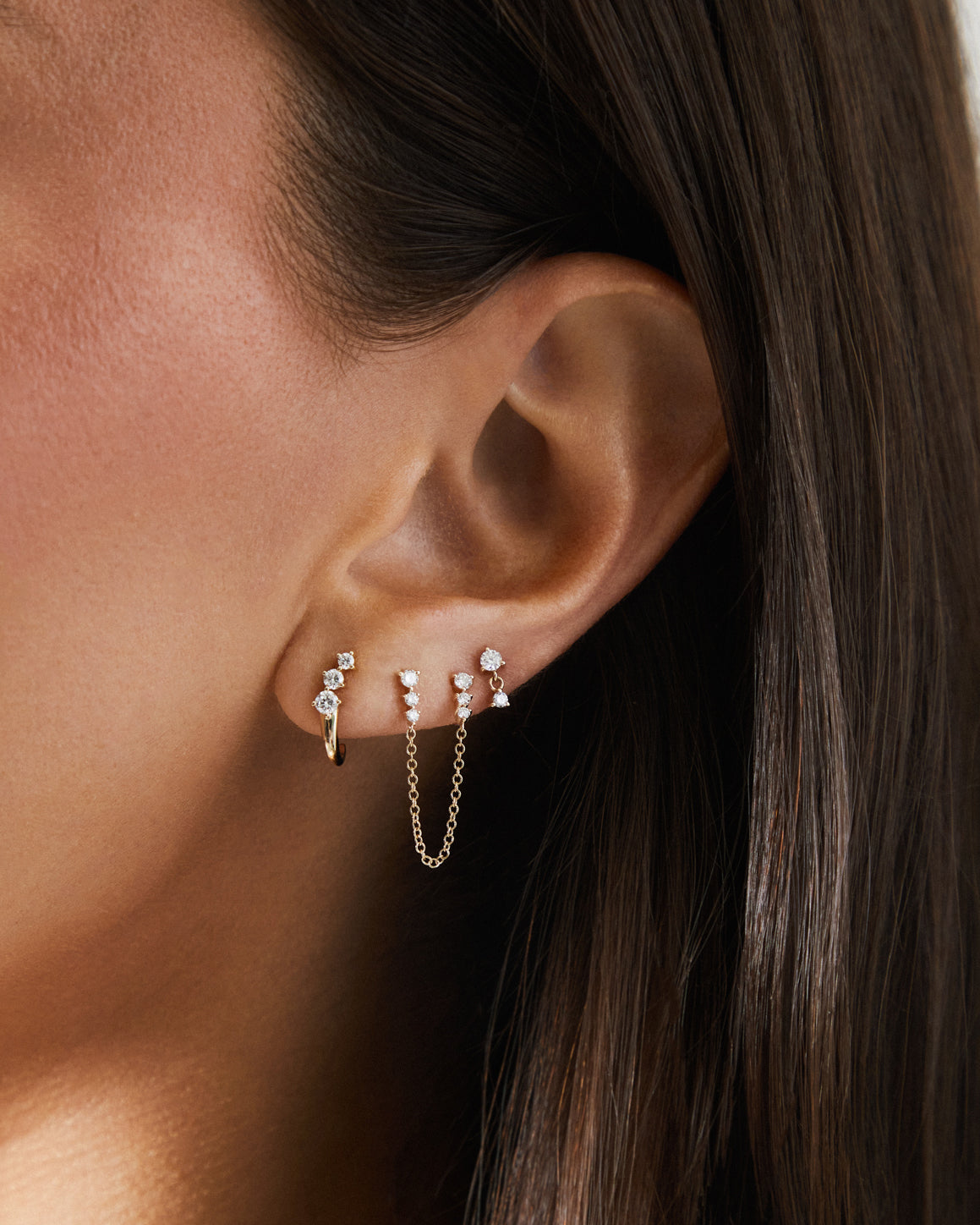 Diamond Leila Huggie Earrings
