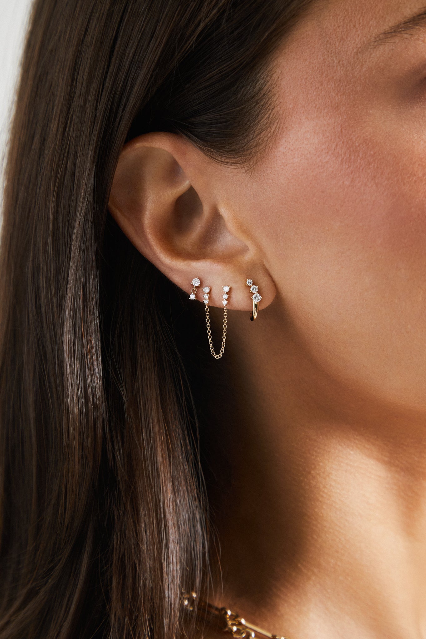 Diamond Leila Huggie Earrings