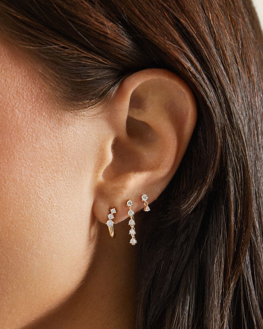 Diamond Leila Huggie Earrings