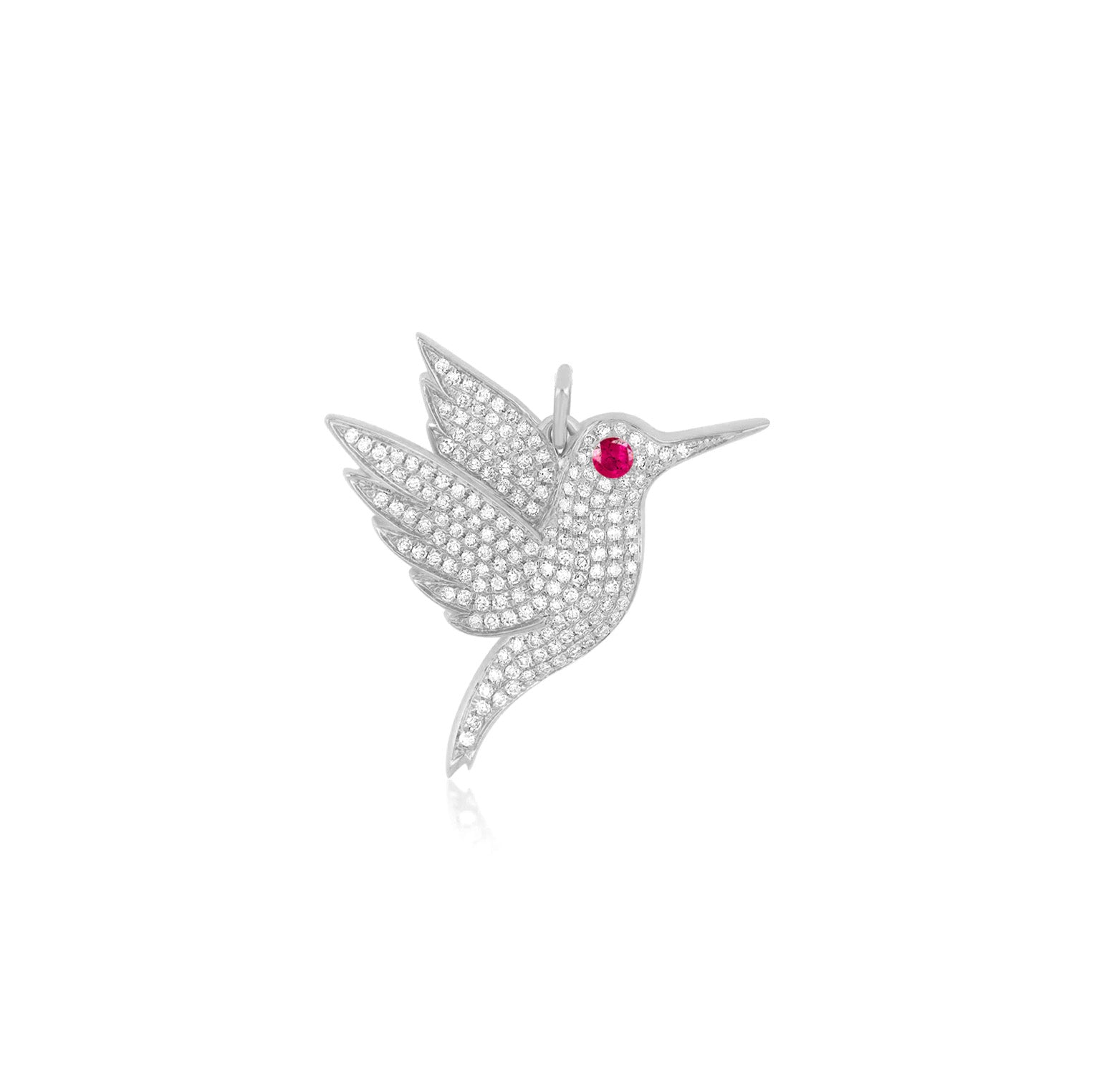 Pave Diamond Hummingbird Charm