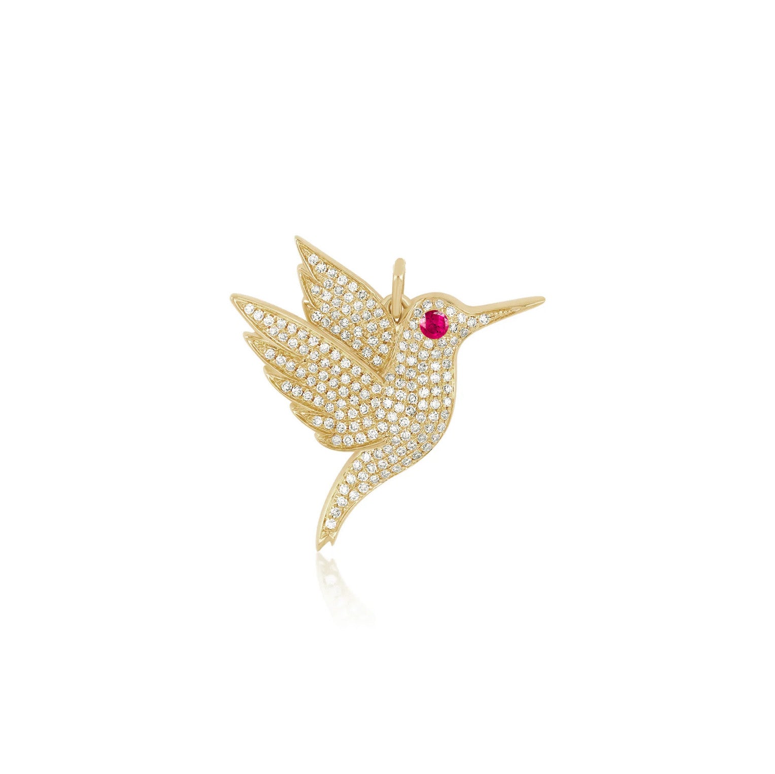 Pave Diamond Hummingbird Charm