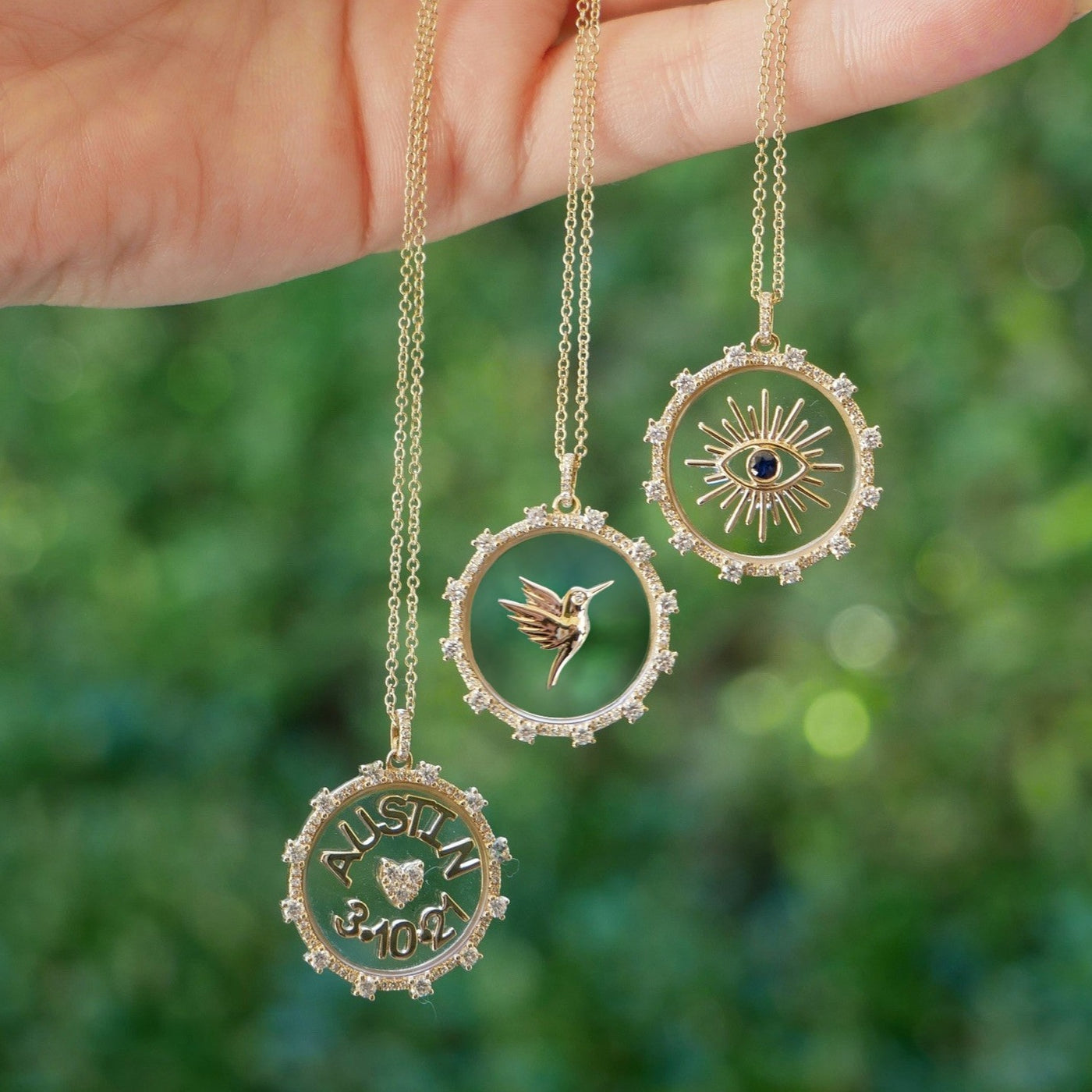 Floating Name & Date Necklace