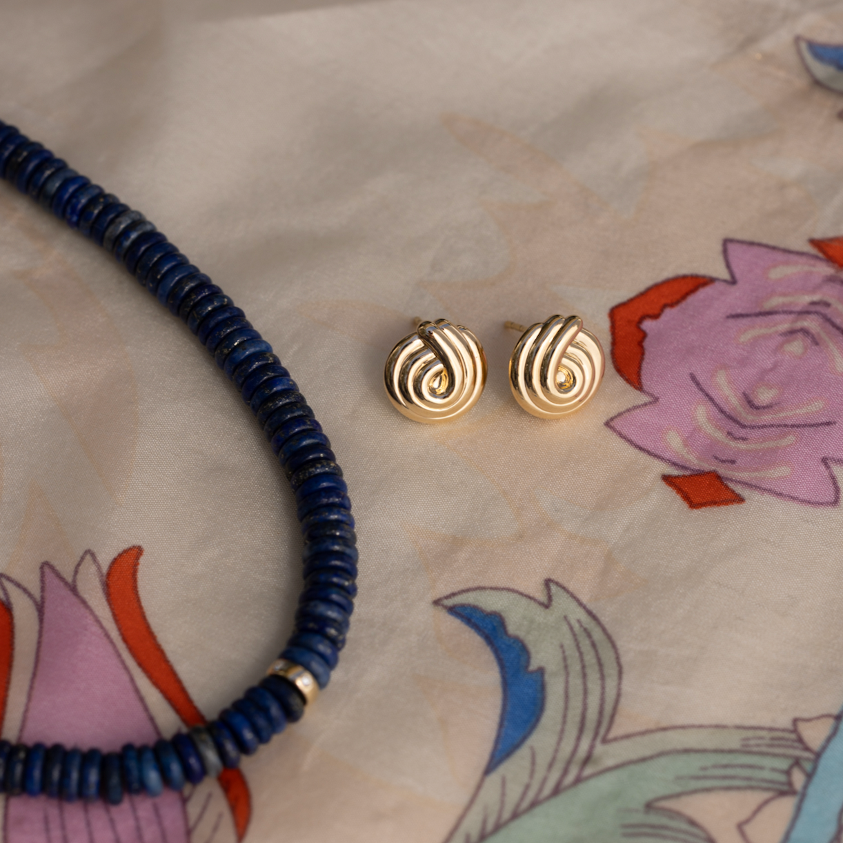 Gold Swirl Stud Earrings