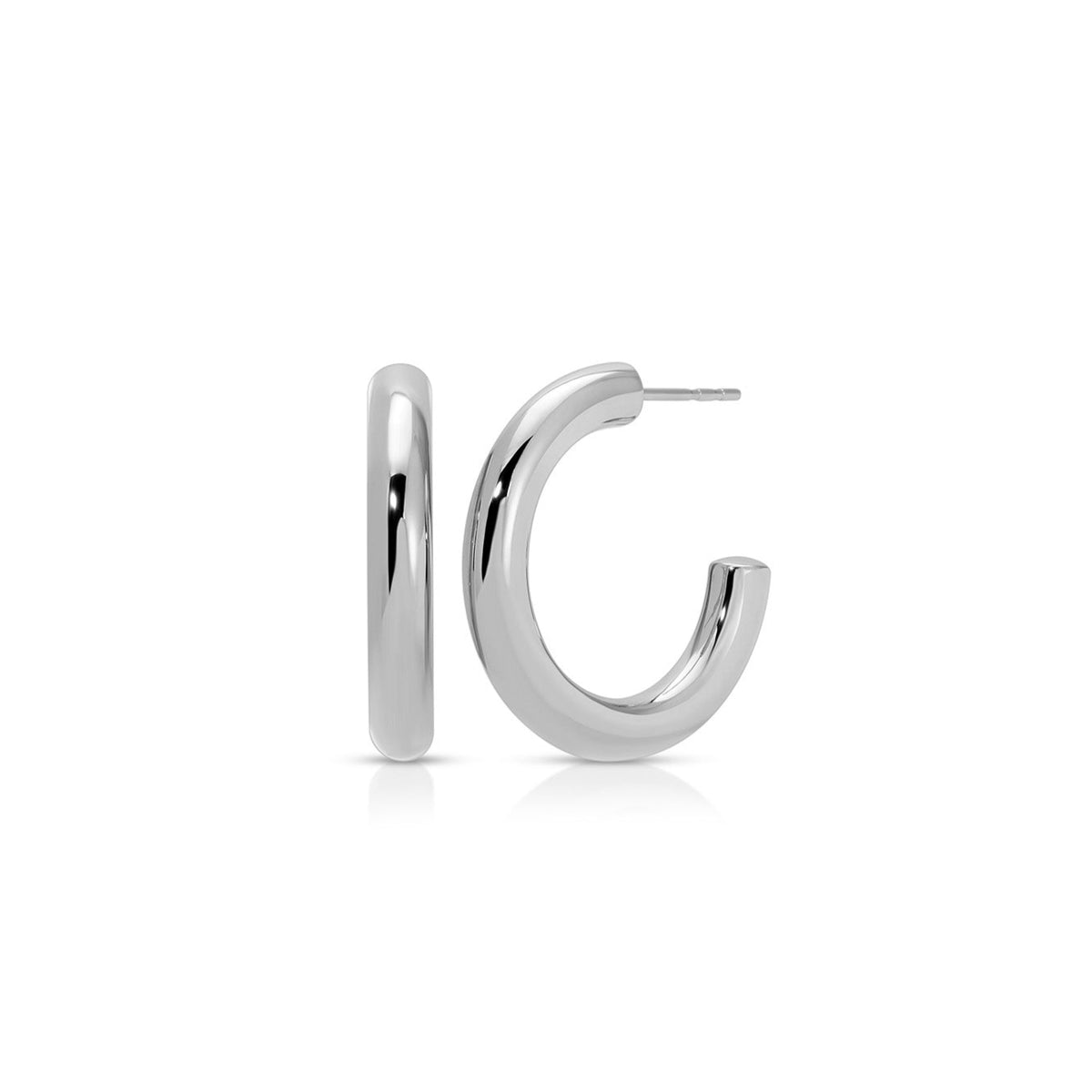 Jumbo Sasha Hoop Earrings in 14k White Gold