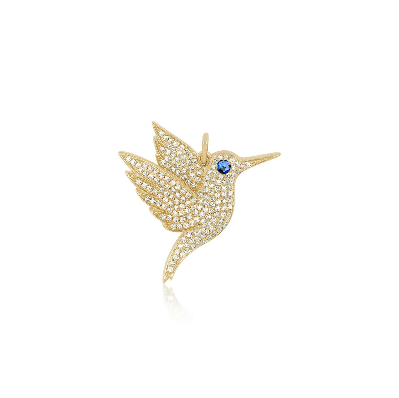 Pave Diamond Hummingbird Charm