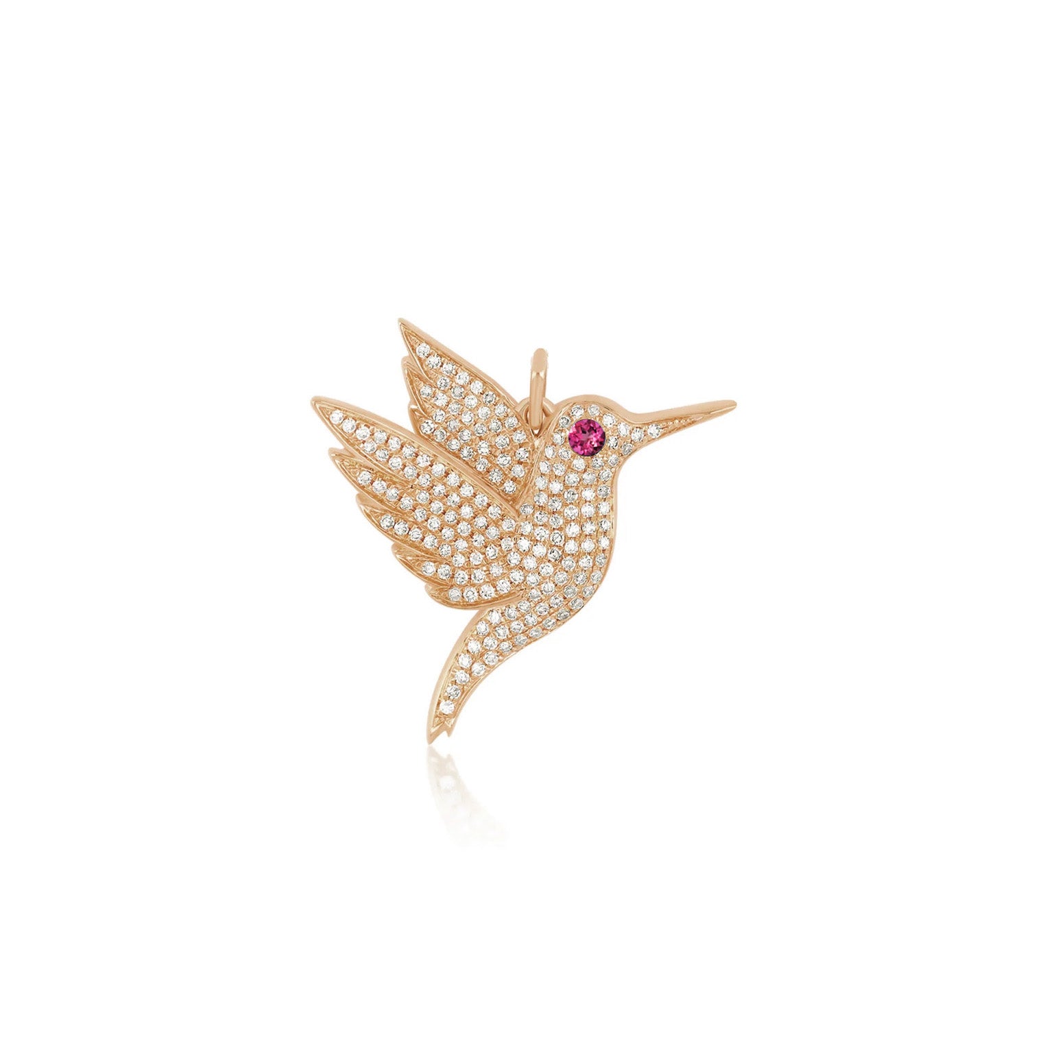 Pave Diamond Hummingbird Charm