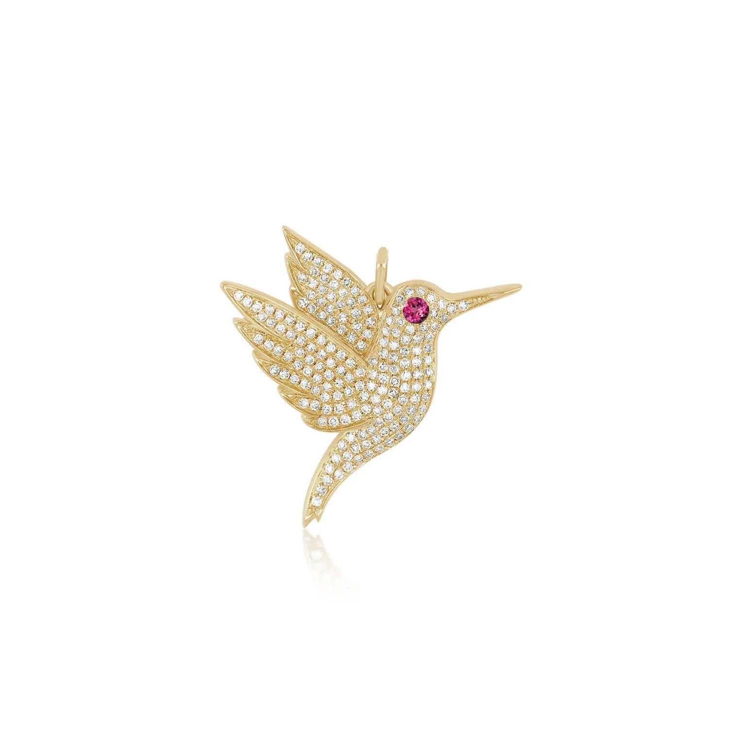 Pave Diamond Hummingbird Charm