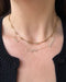 Triple Diamond Script Name Necklace and Reese Chain Necklace in Yellow Gold