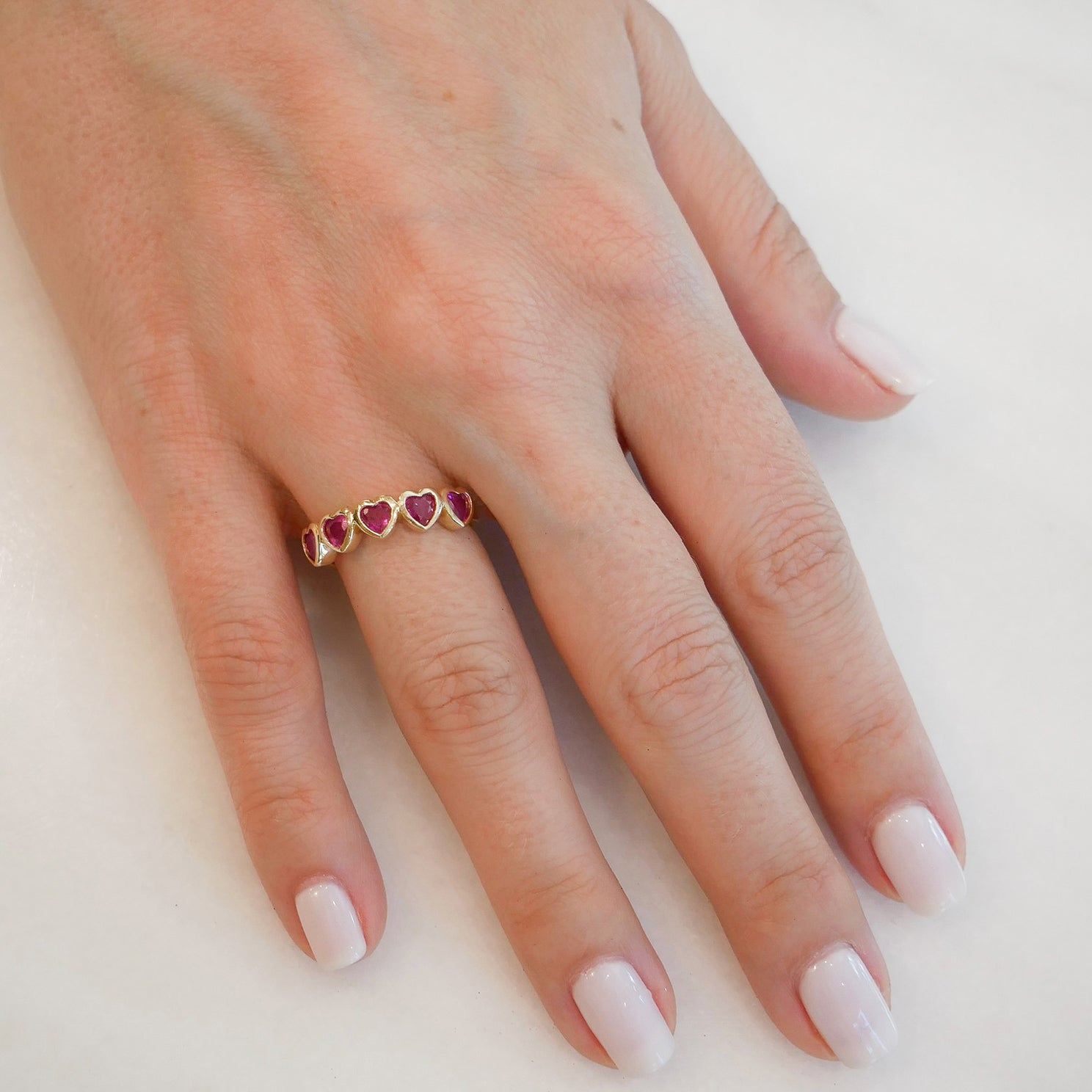 Ruby enamel heart ring cheap 2025