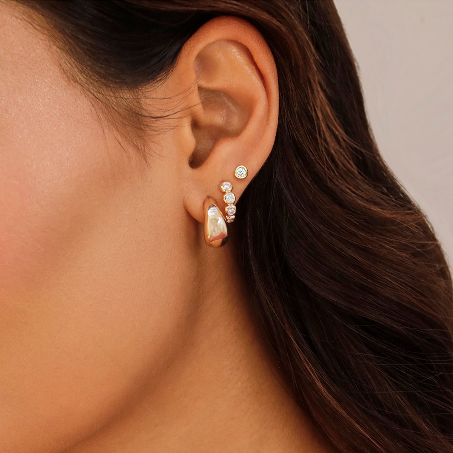 Diamond Pillow Stud Earrings