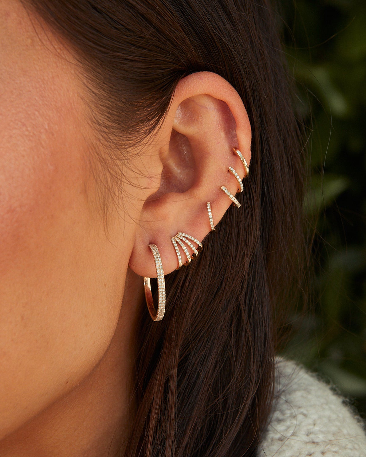 Diamond Multi Huggie Earrings