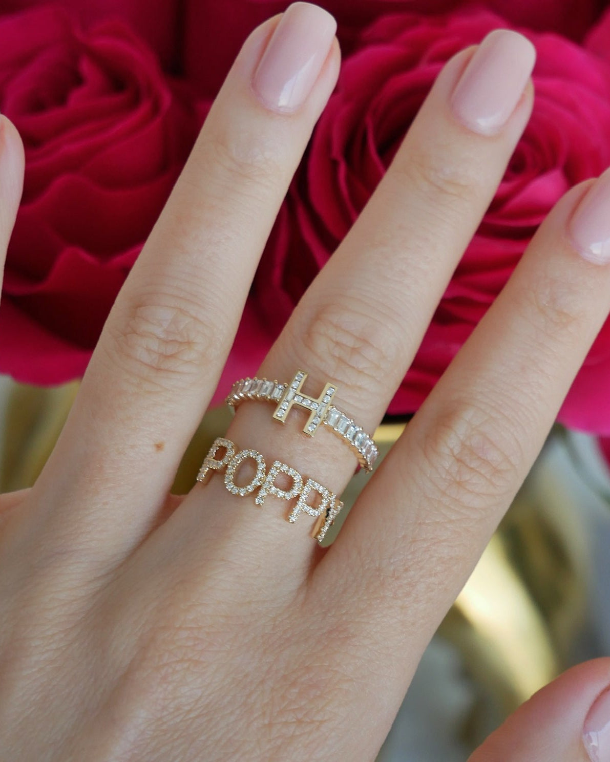Diamond Custom Name Ring
