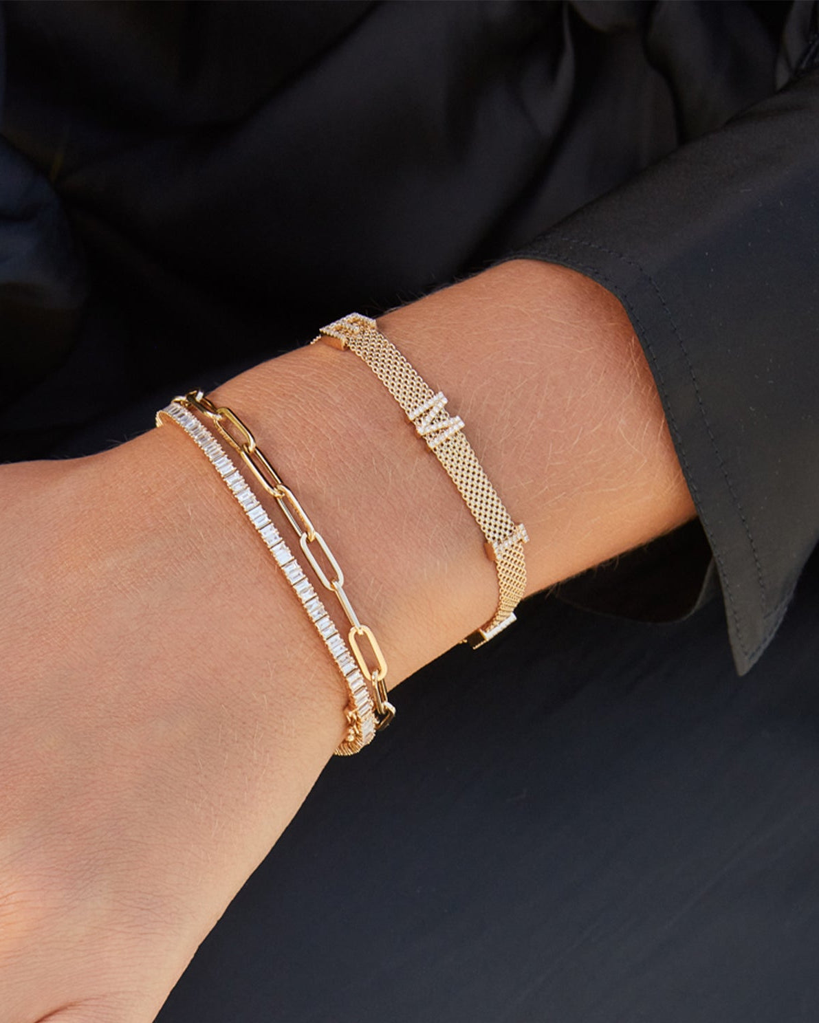 Diamond Name Mesh Bracelet