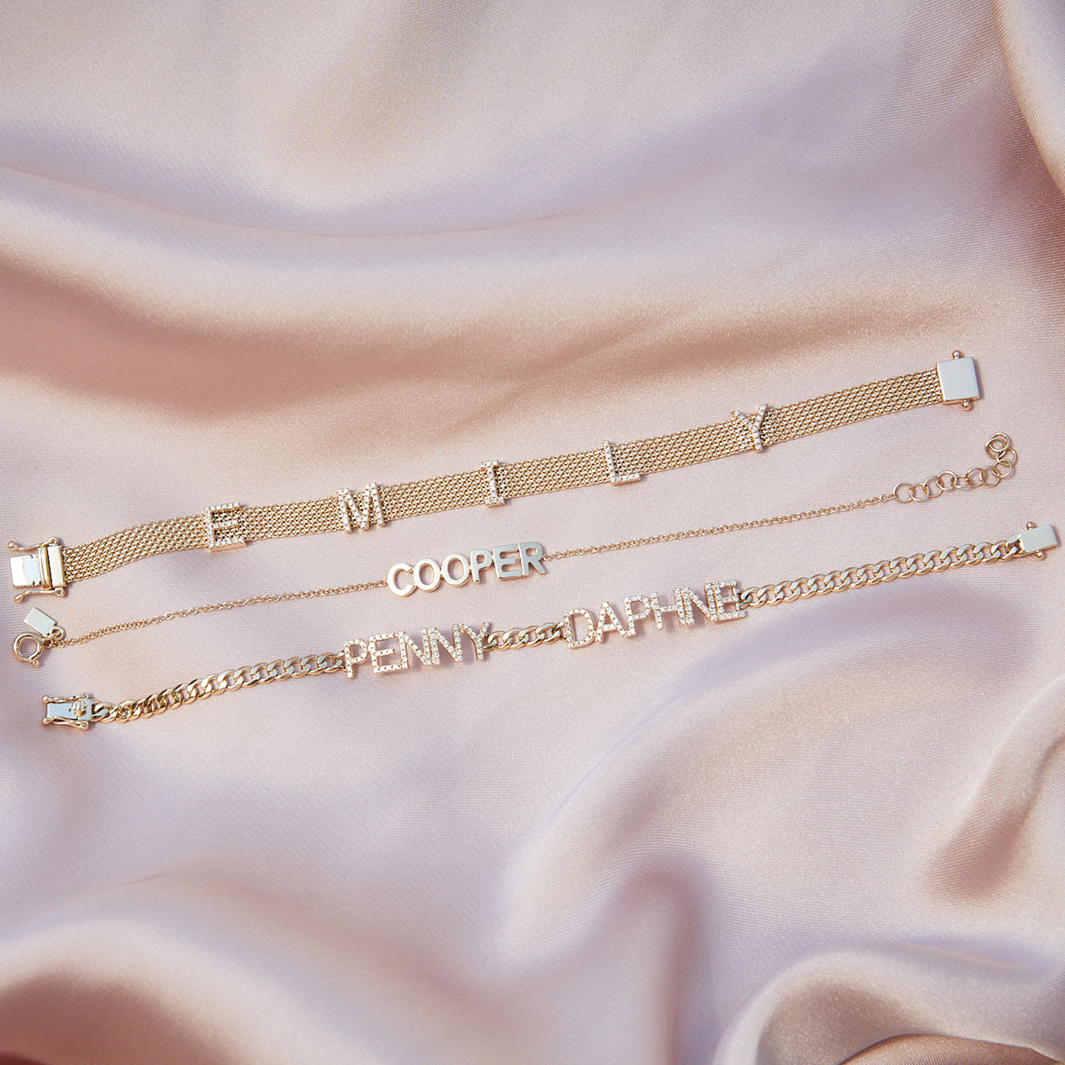 Diamond Name Curb Chain Bracelet