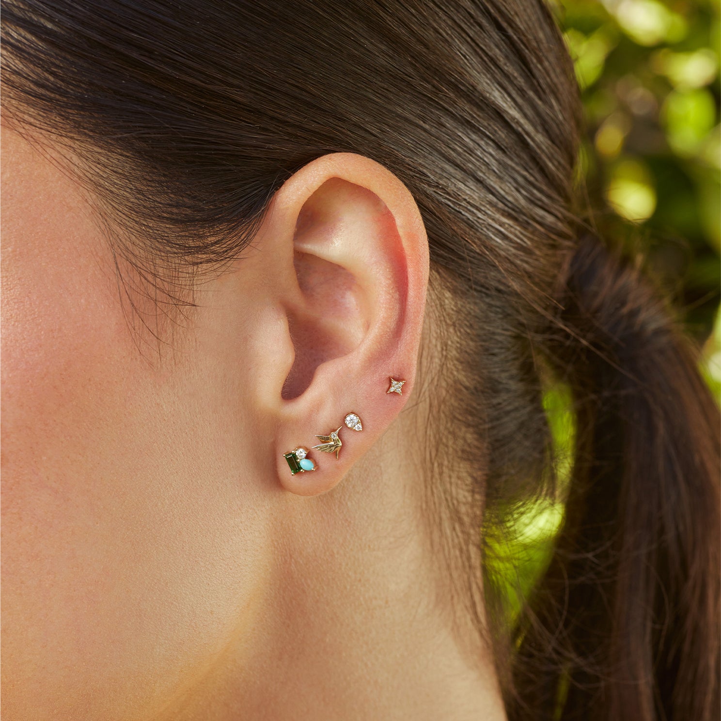 Mini Hummingbird Stud Earring