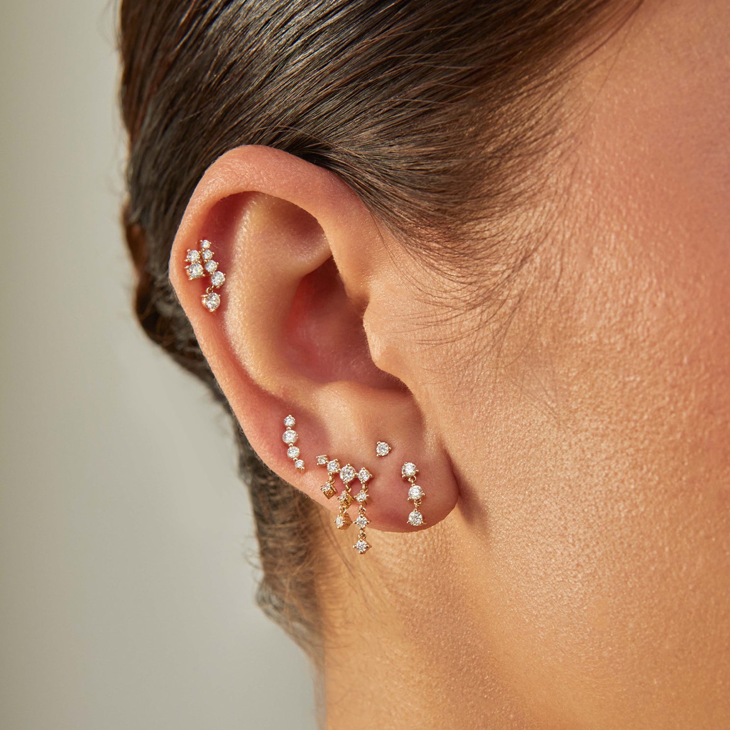 Triple Prong Set Diamond Stud Earring