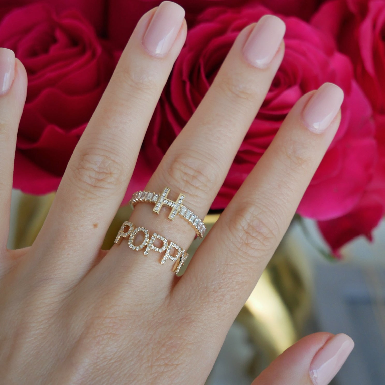 Triple Name Ring – Mint & Lily