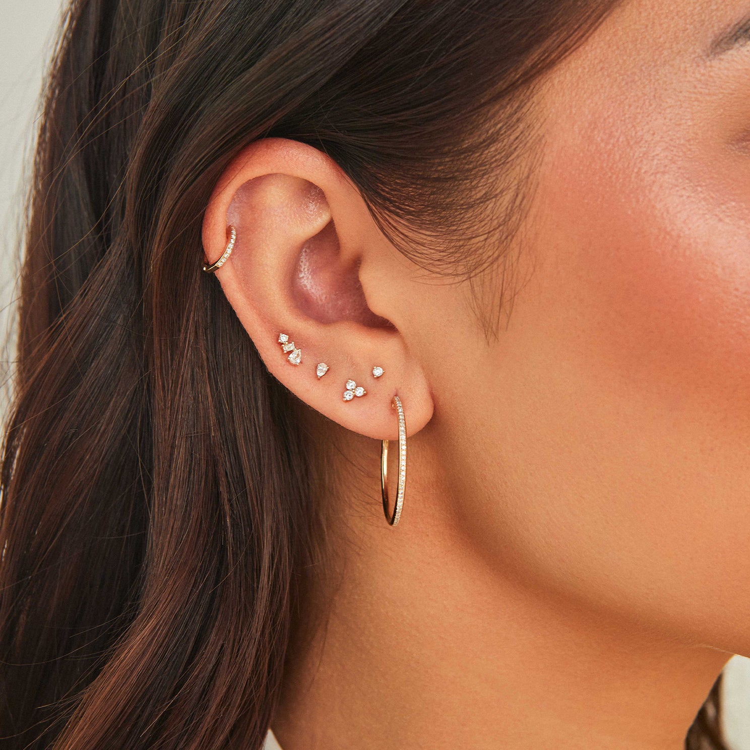 Diamond Mini Pear Stud Earring