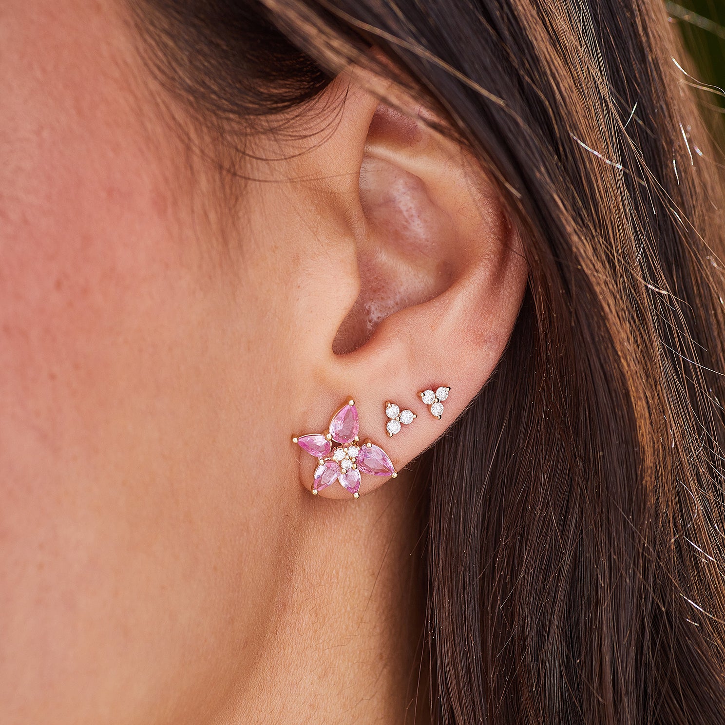 Pink sapphire earrings deals