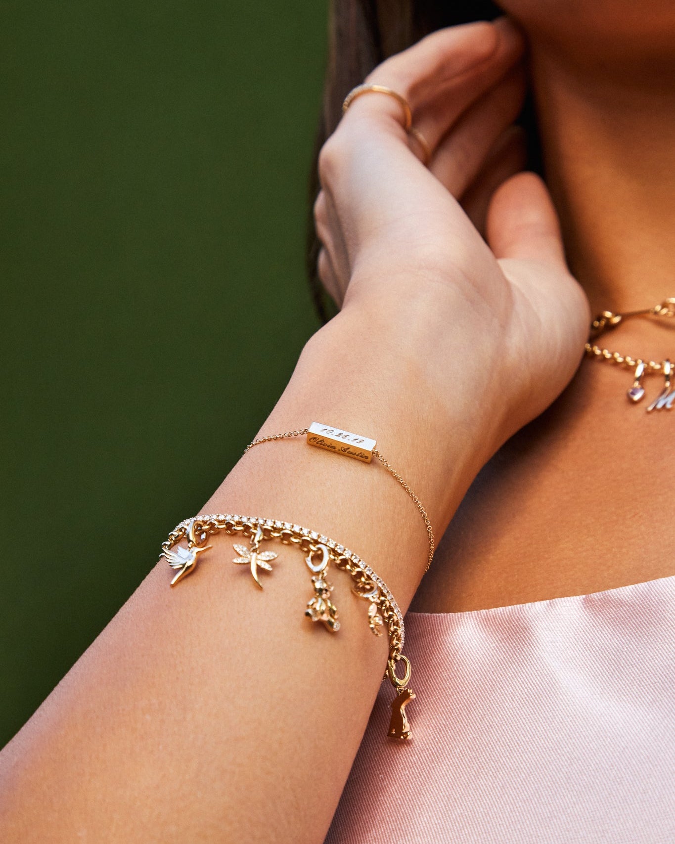 Gold Block Chain Bracelet