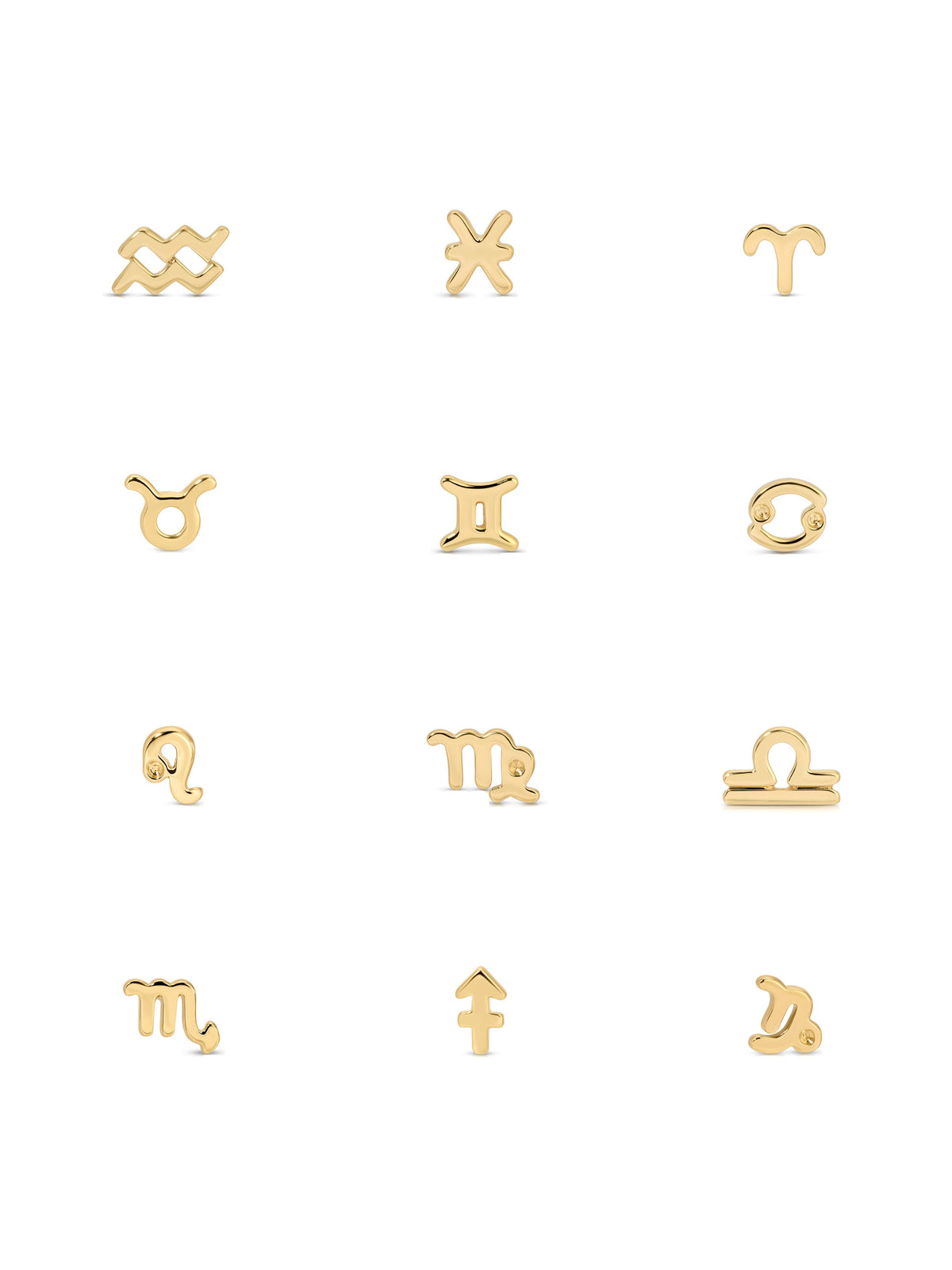 Mini Gold Zodiac Stud Earring
