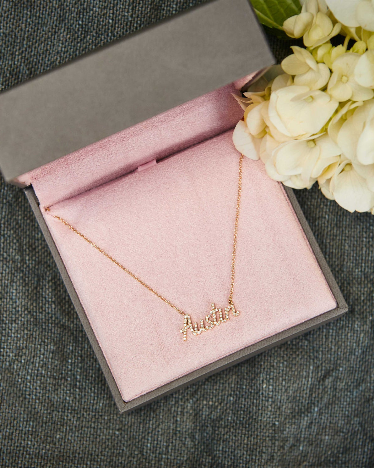 Diamond Script Name Necklace