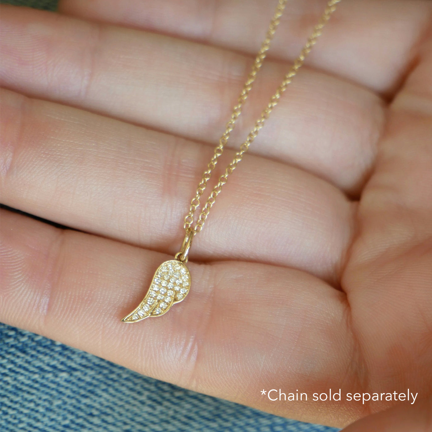 Diamond Angel Wing Charm