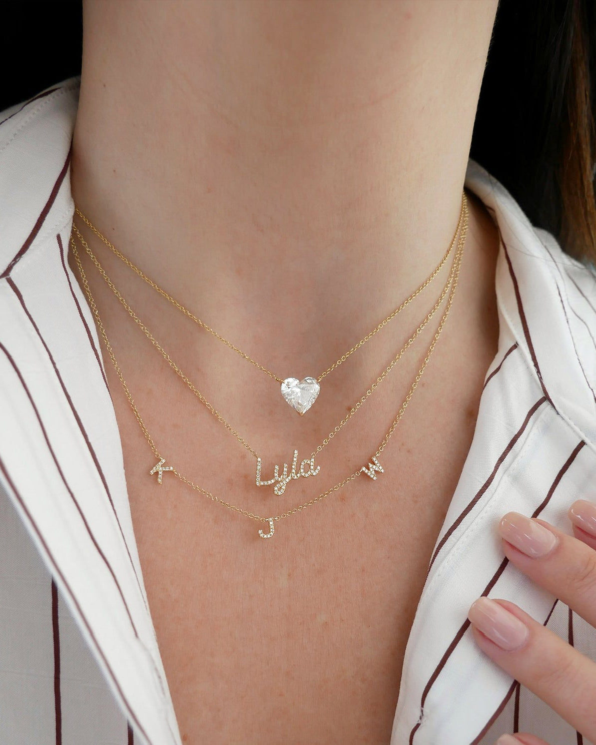 Diamond Script Name Necklace