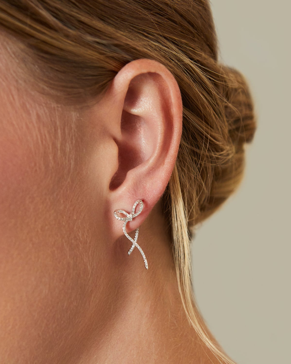 Diamond Bow Earrings