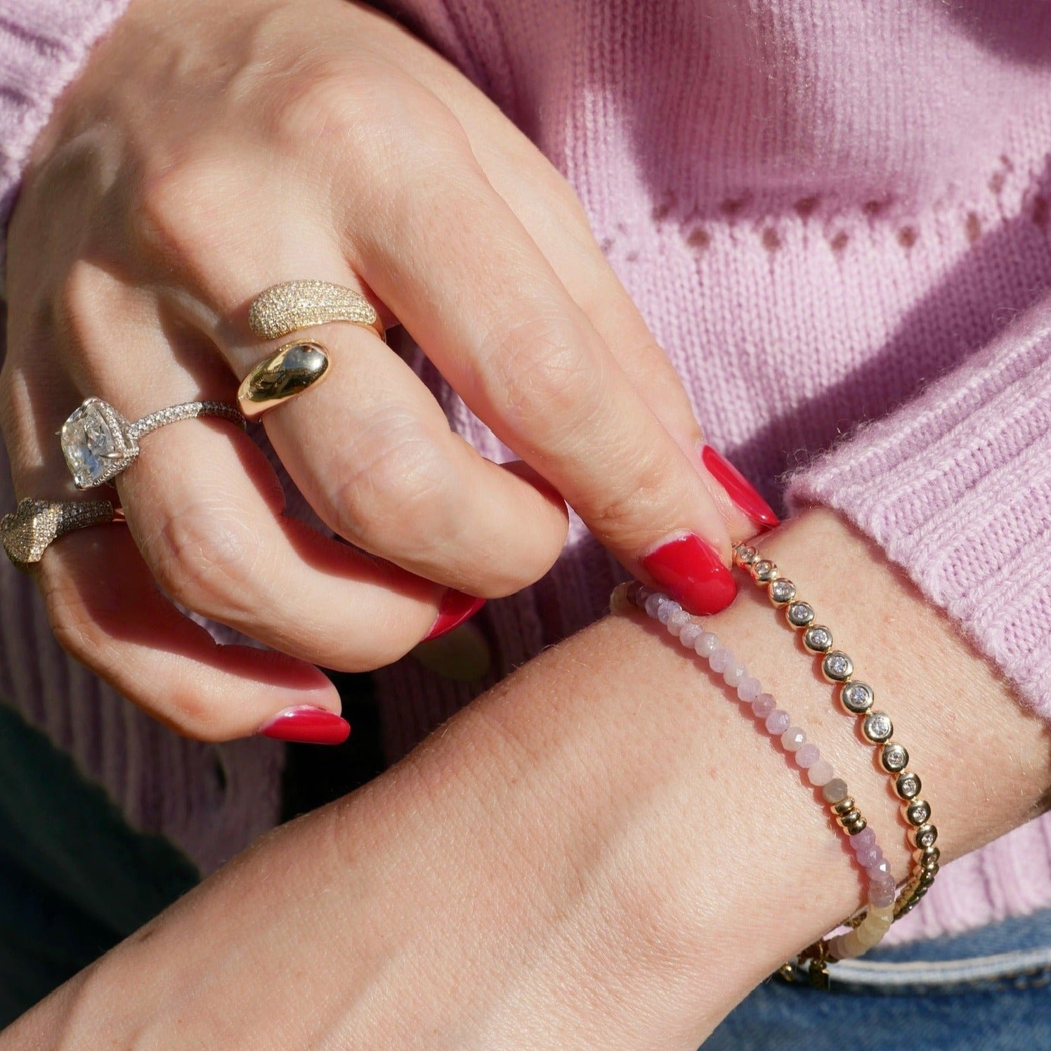 Ombré Sapphire Birthstone Bead Bracelet