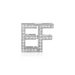 Diamond Bag Charm in 14k White Gold with two letters suitable for handbag styles