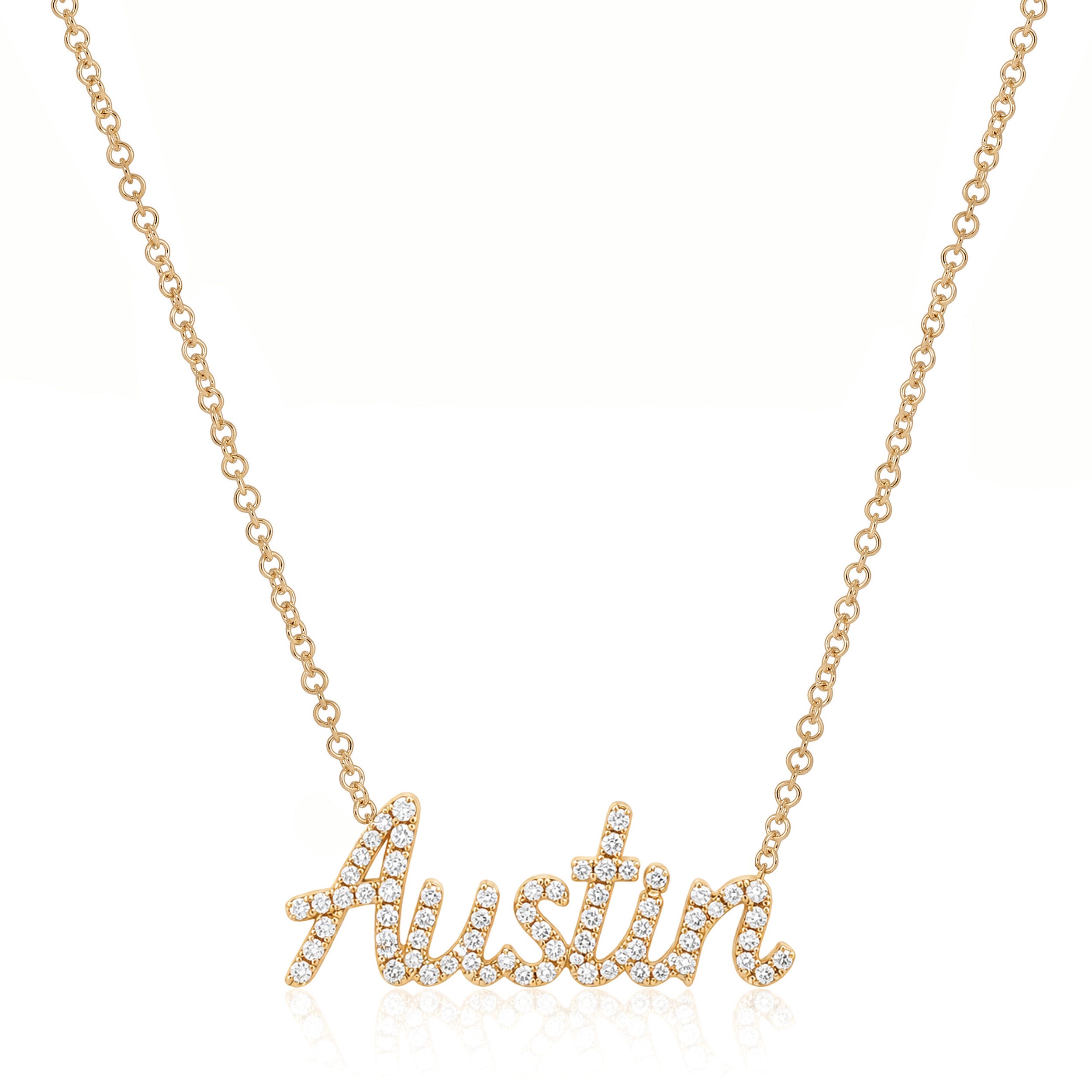 Diamond Script Name Necklace