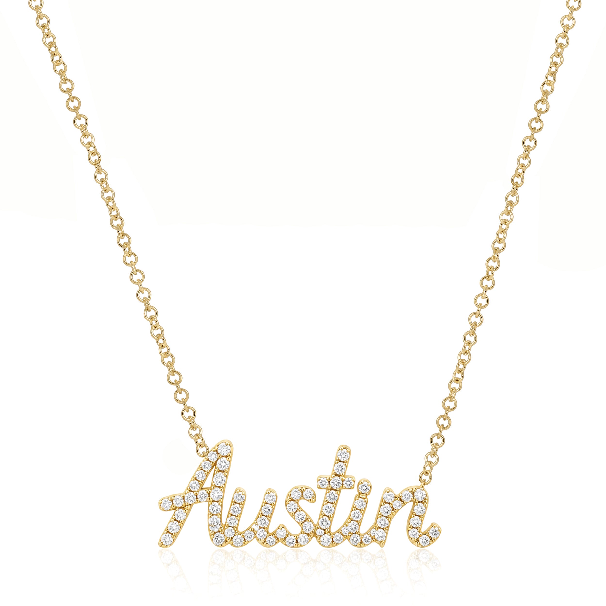 Diamond Script Name Necklace