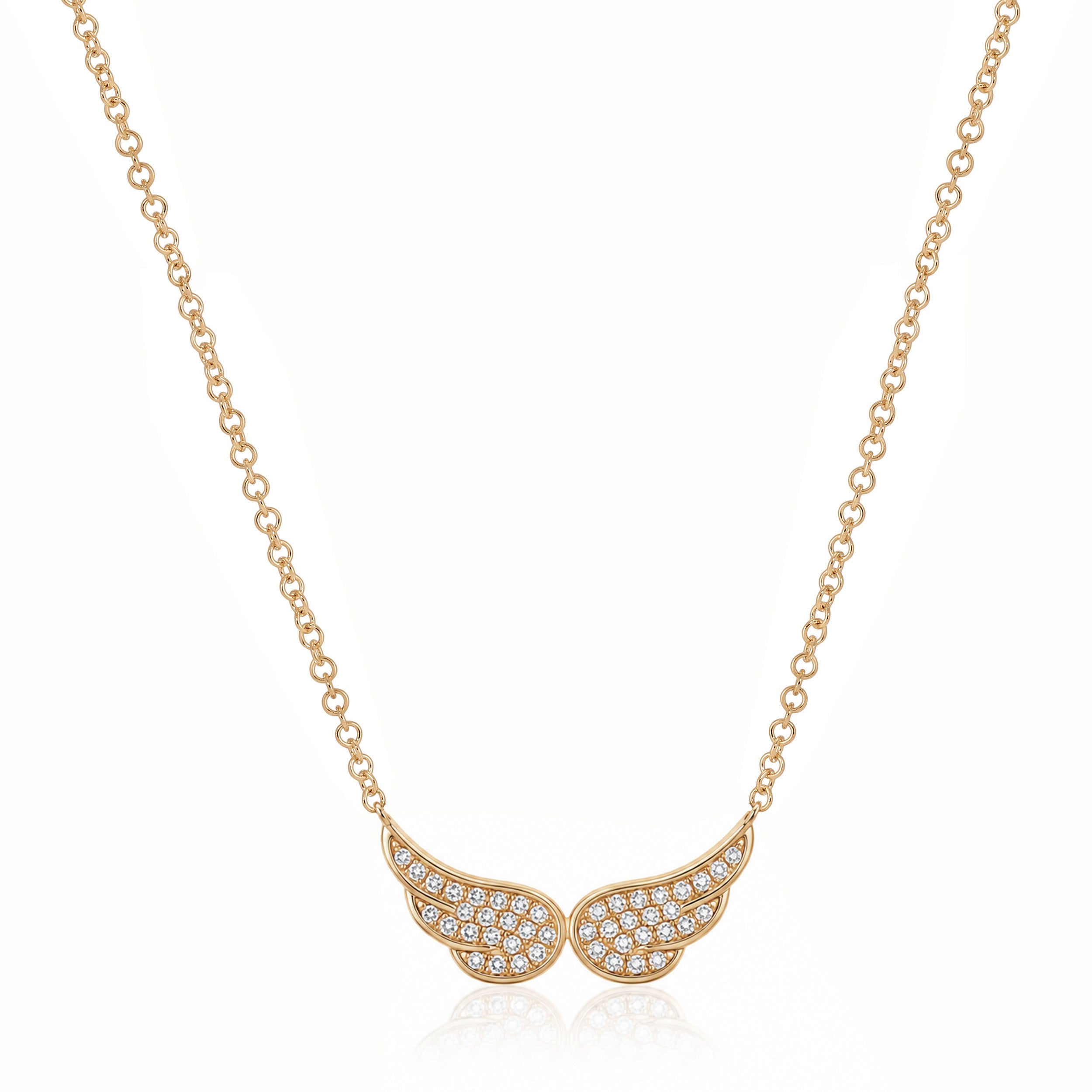 Diamond Double Angel Wing Necklace
