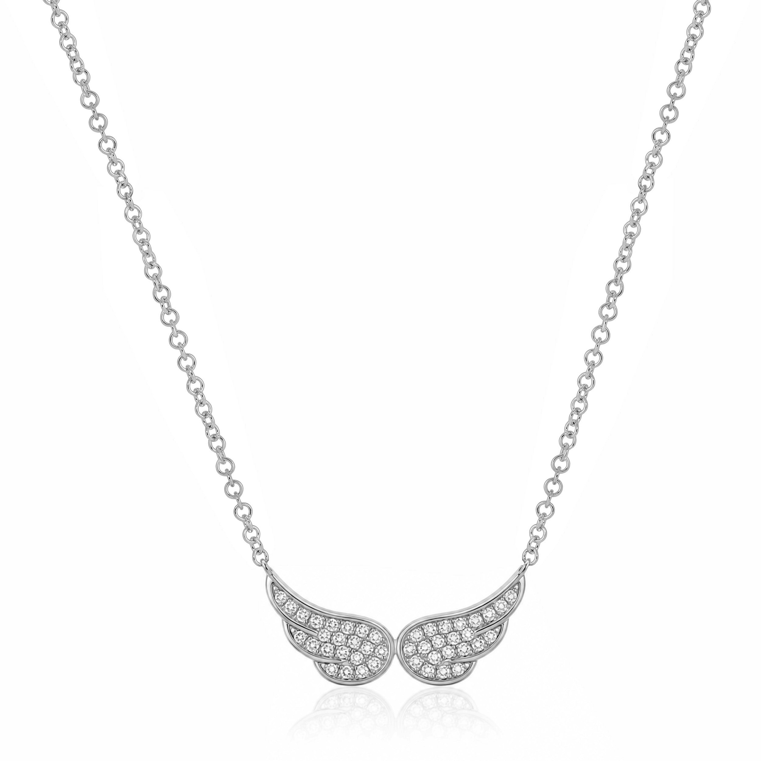 Diamond Double Angel Wing Necklace