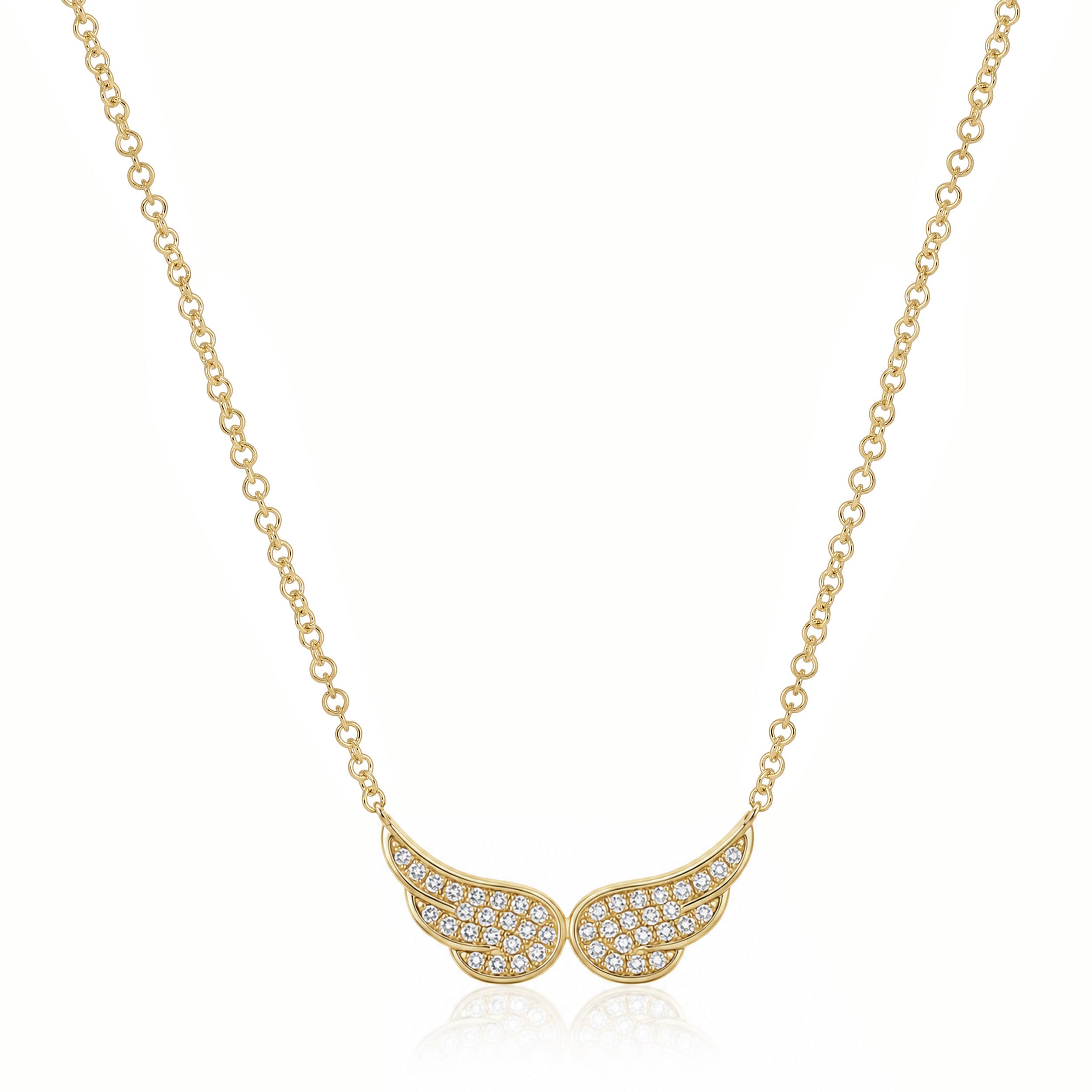 Diamond Double Angel Wing Necklace