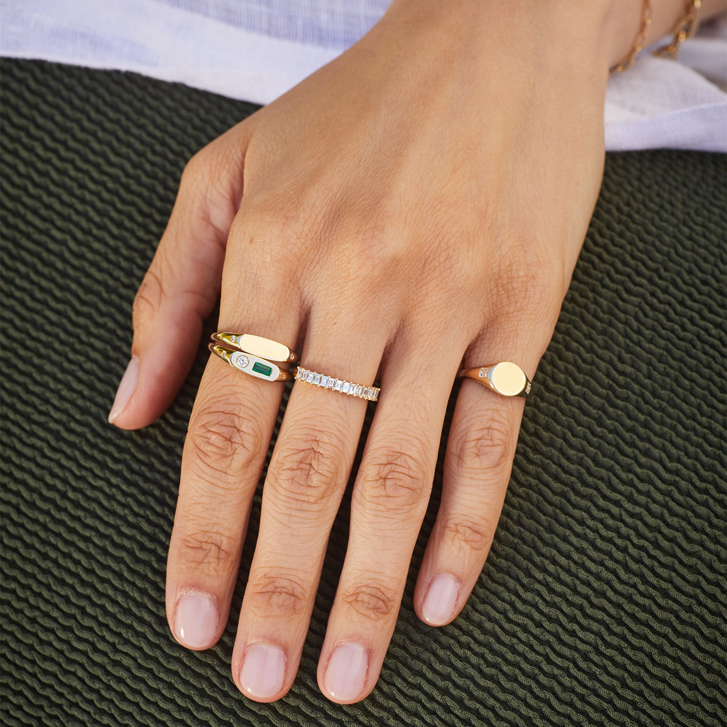 Diamond Baguette Signet Ring