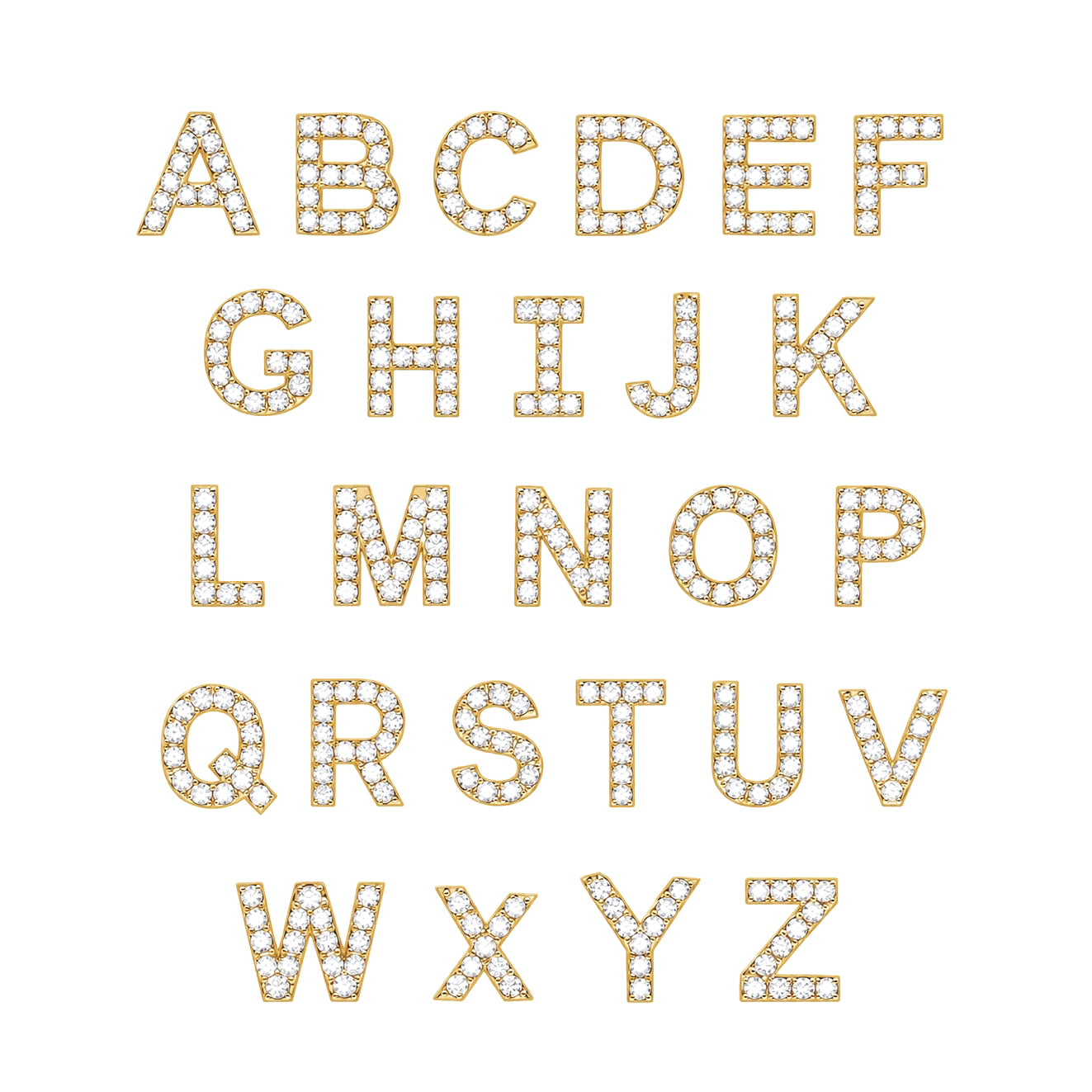 Diamond Block Name Necklace