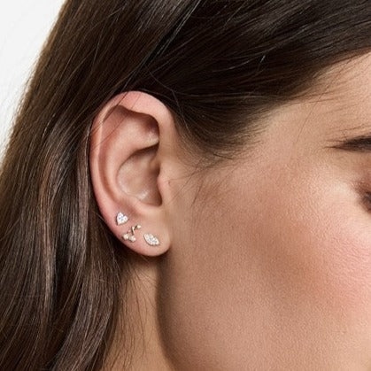 Full Cut Diamond Mini Heart Stud Earring