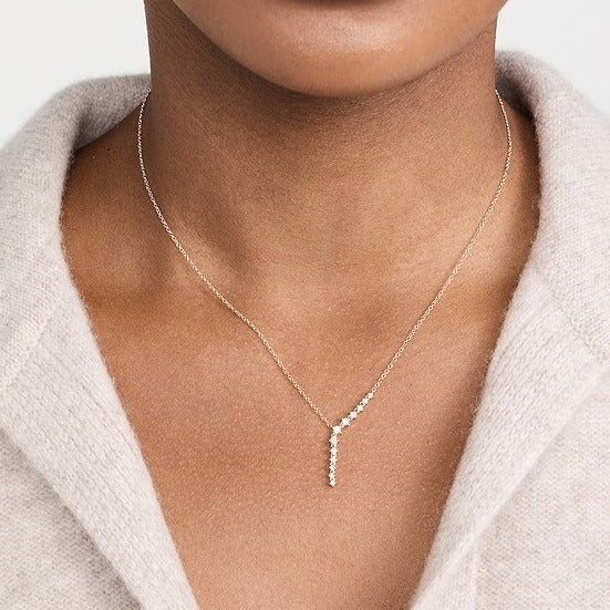 Prong Set Diamond Waterfall Necklace 14k Gold EF Collection EF Collection